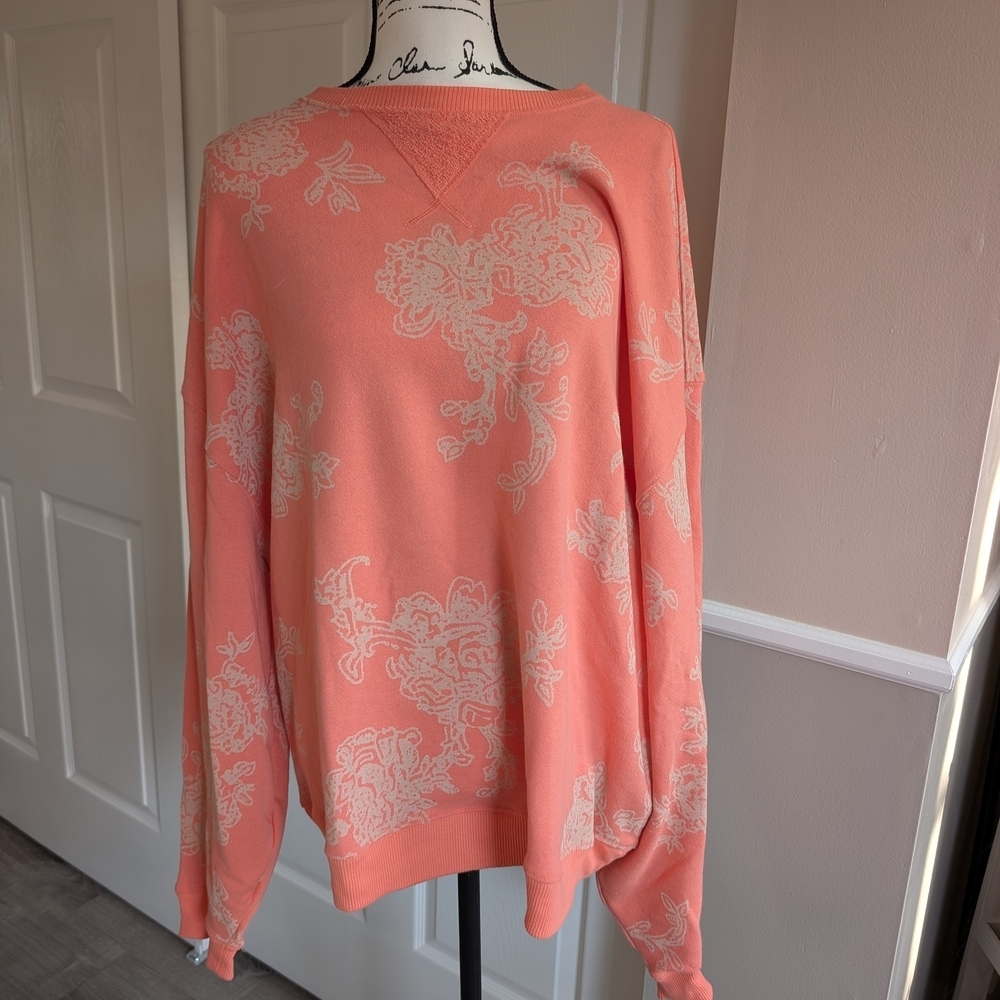 We The Free Coral Floral Sweater